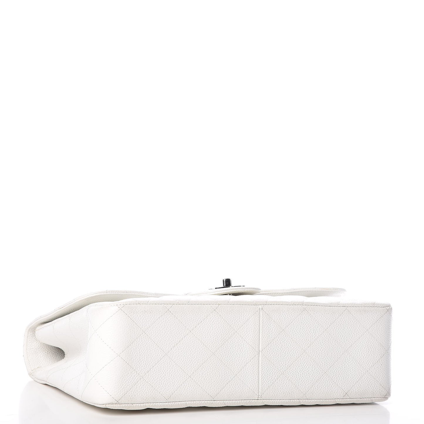 Caviar Quilted Jumbo Single Flap White