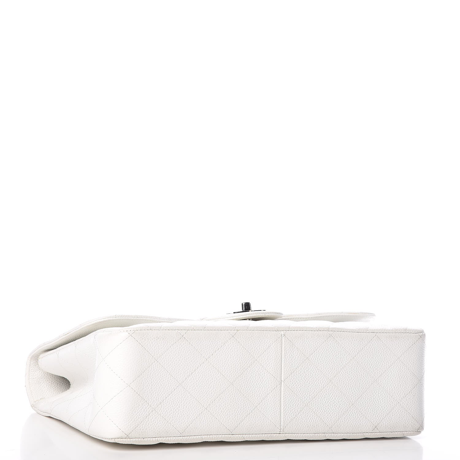 Chanel Caviar Quilted Jumbo Single Flap White 5 of 18