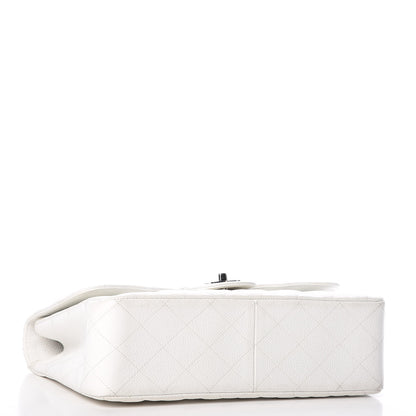 Chanel Caviar Quilted Jumbo Single Flap White 5 of 18