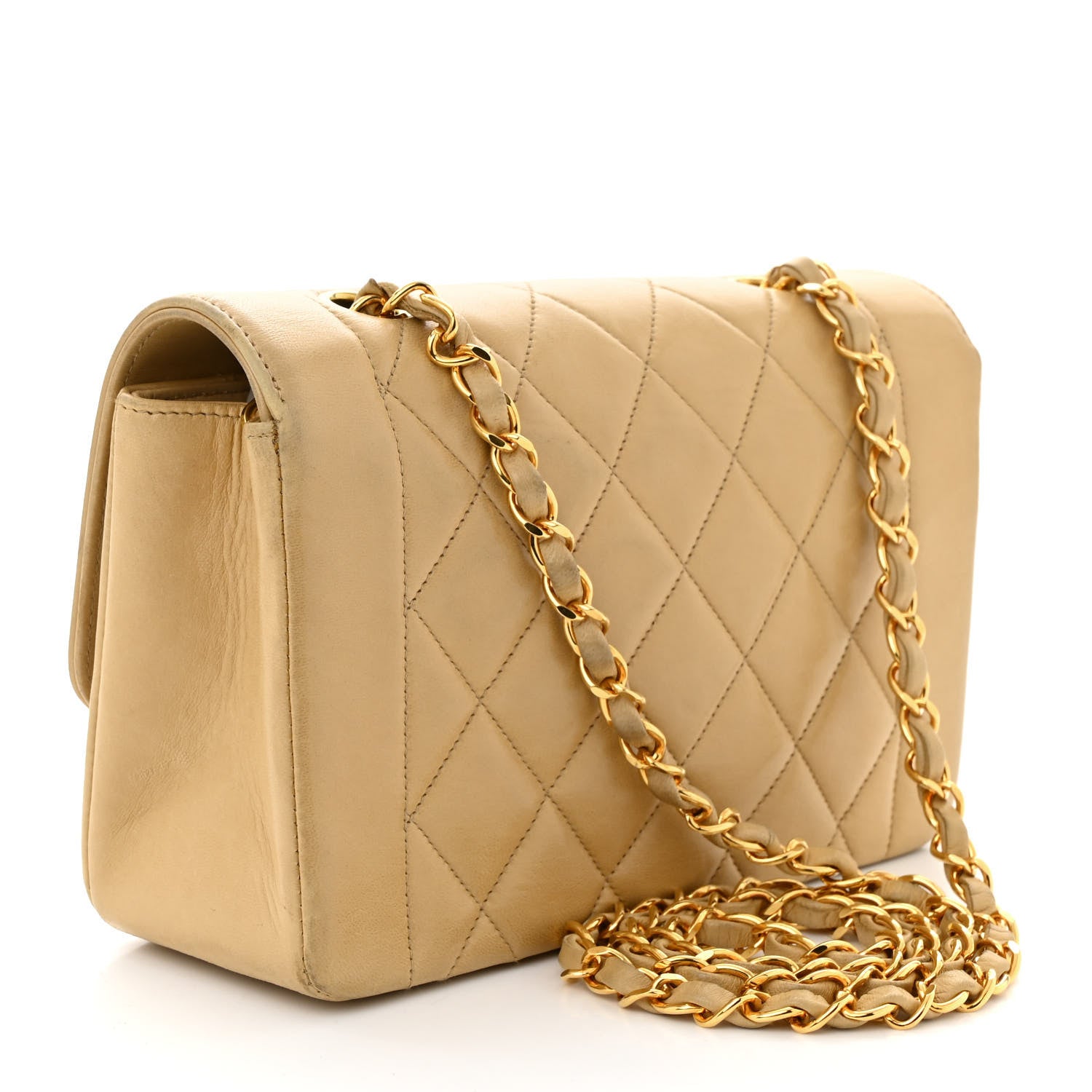 Chanel Lambskin Quilted Small Single Flap Beige 3 of 12