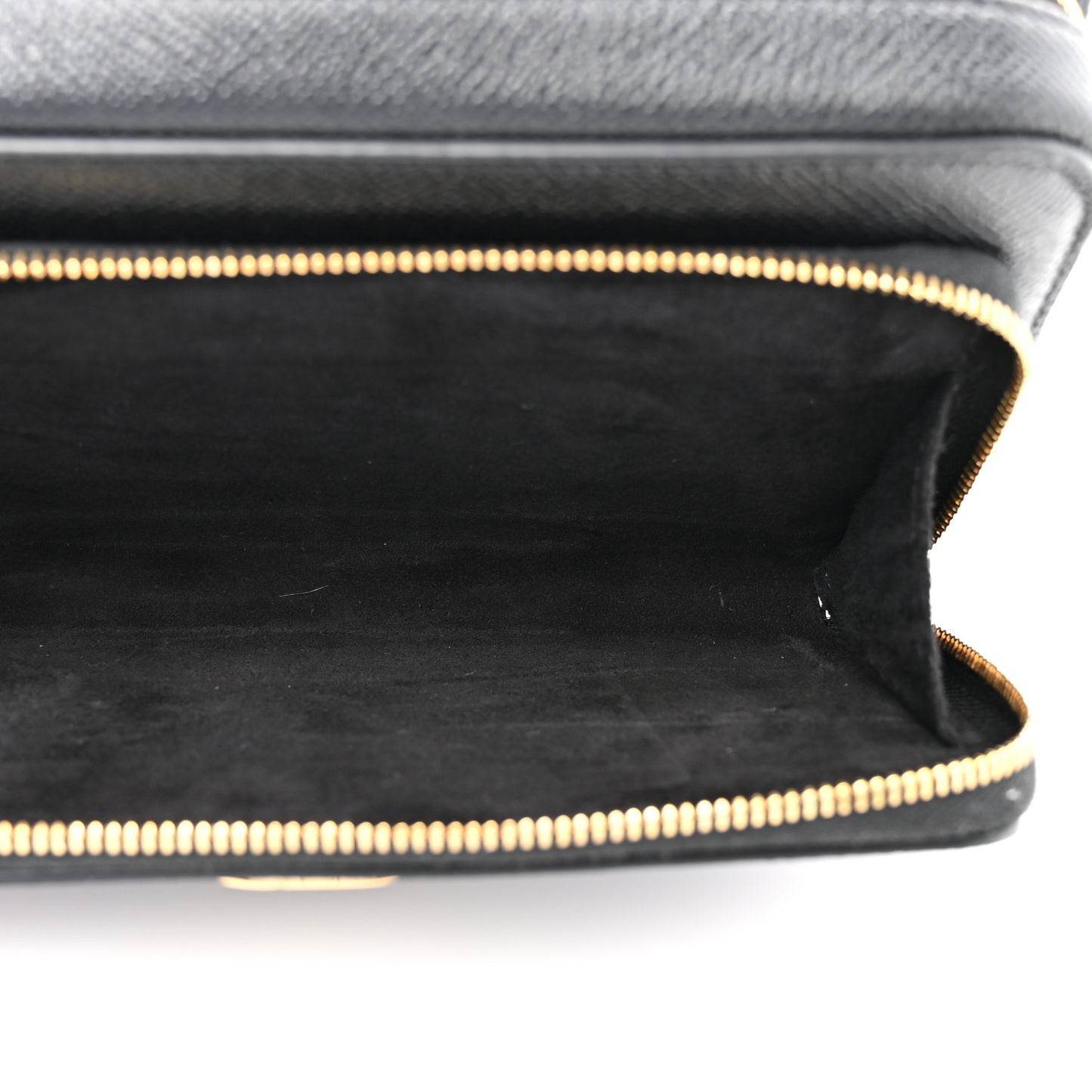 Grained Calfskin Caro Double Pouch Black