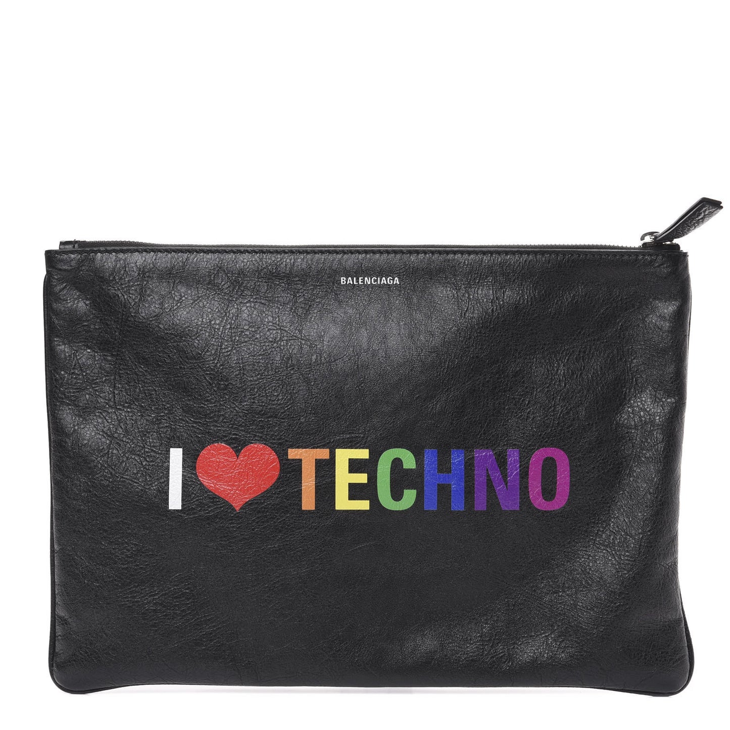 Lambskin Supermarket I Love Techno Pouch Black