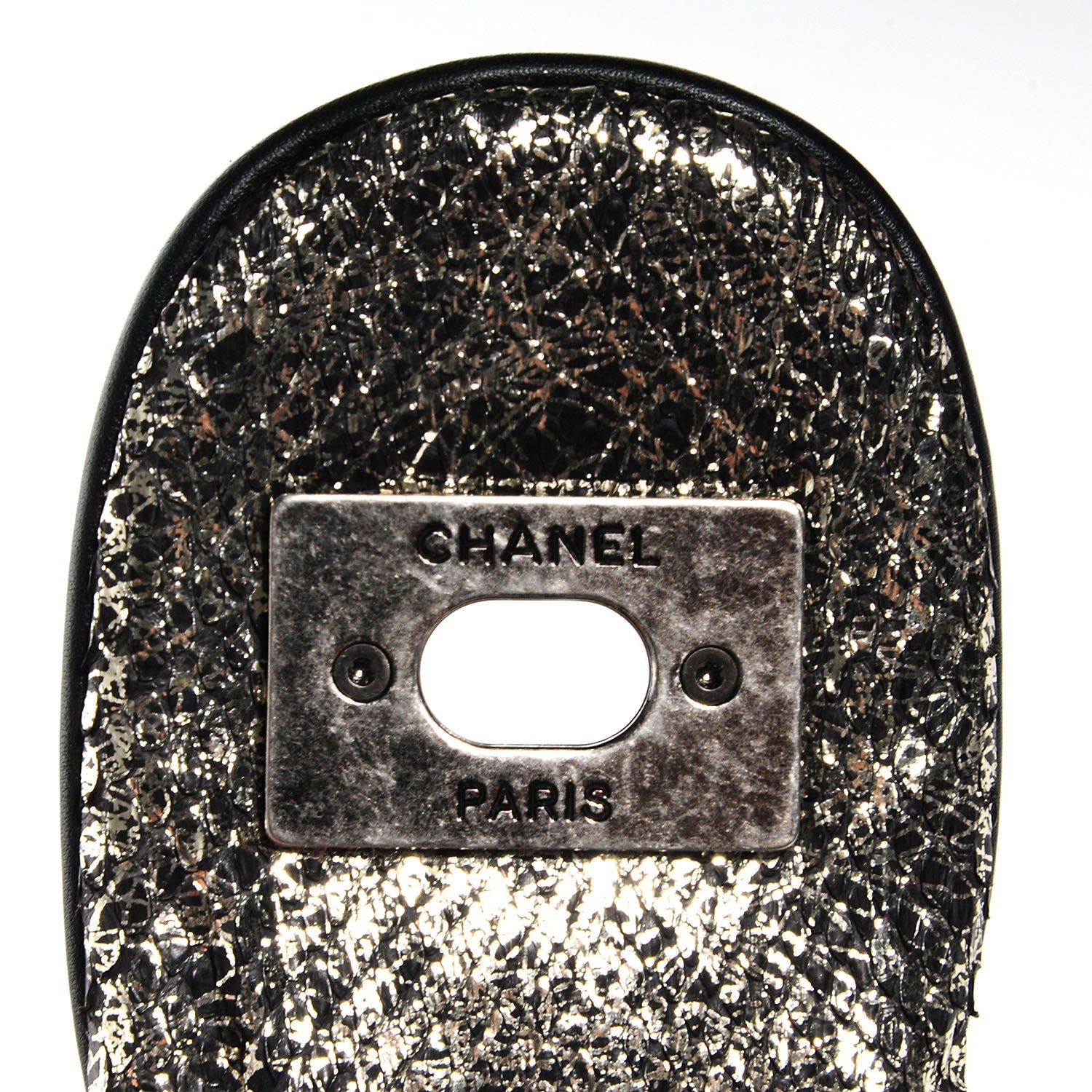 Chanel Metallic Python Midnight Stones Clutch Silver 6 of 9