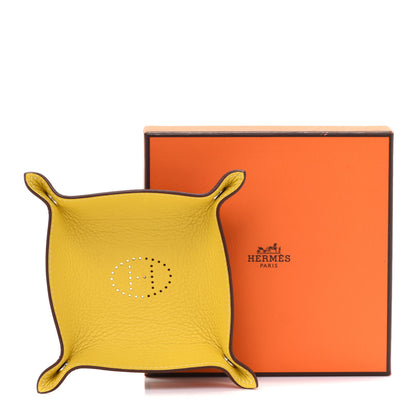 Hermes Taurillon Clemence Mini Mises et Relances Change Tray Jaune Fauve 7 of 7