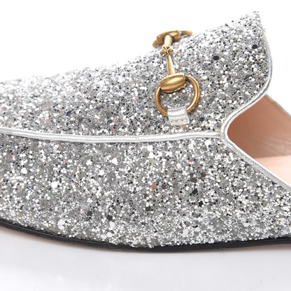 Gucci Glitter Womens Princetown Slippers 39.5 Silver 13 of 15