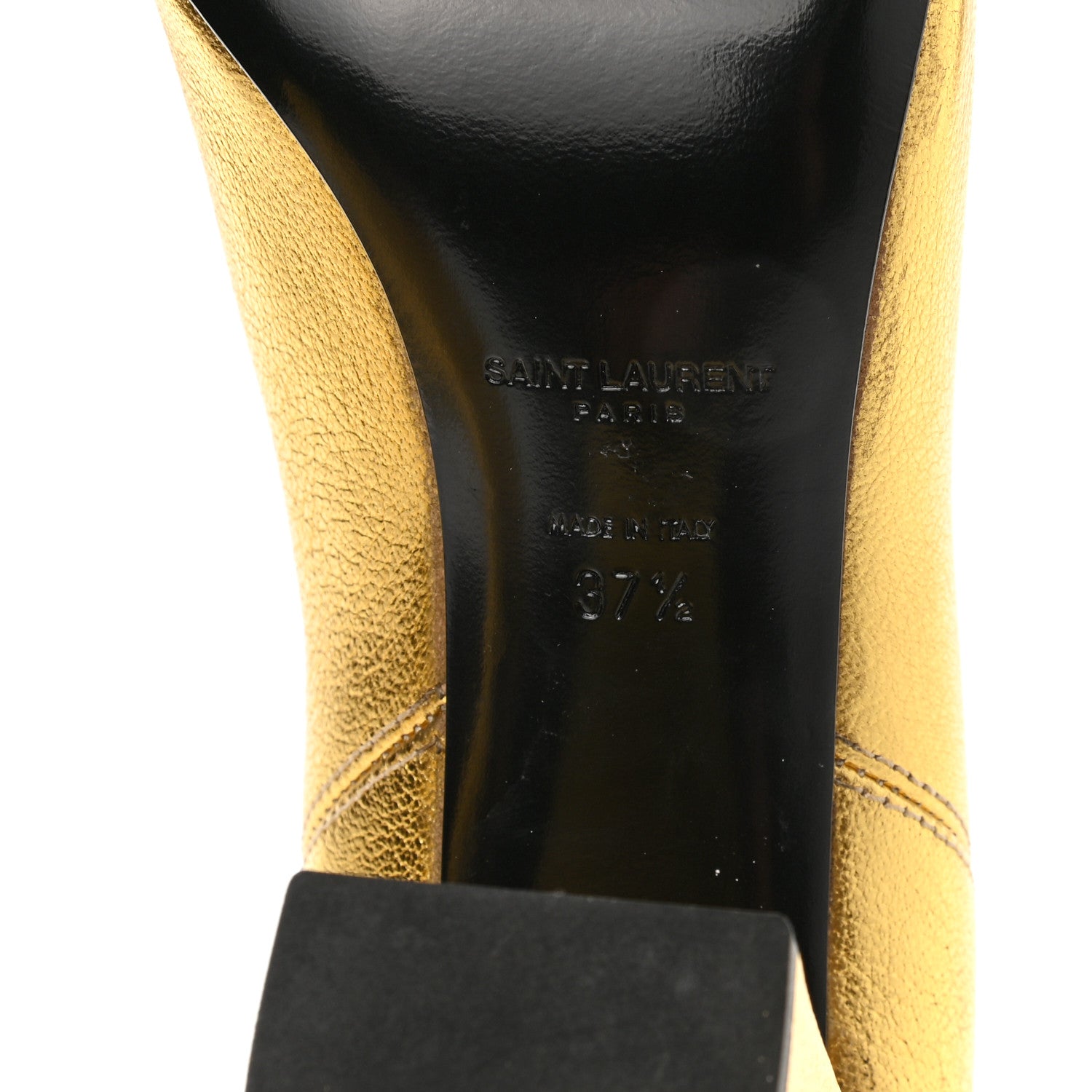 Saint Laurent Metallic Cracked Loulou Pin Booties 37.5 Copper 6 of 9