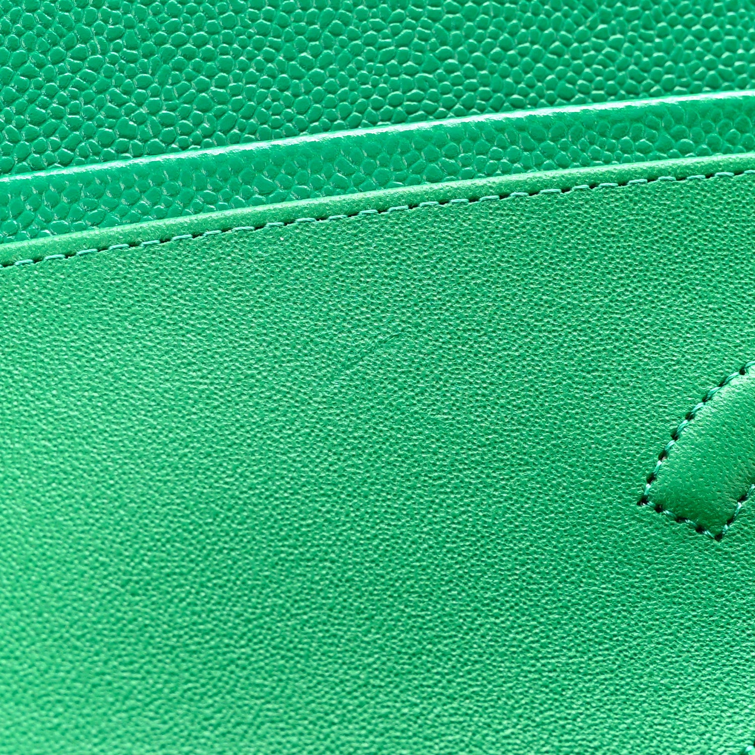 Chanel Caviar Quilted Medium Double Flap Green 11 of 13