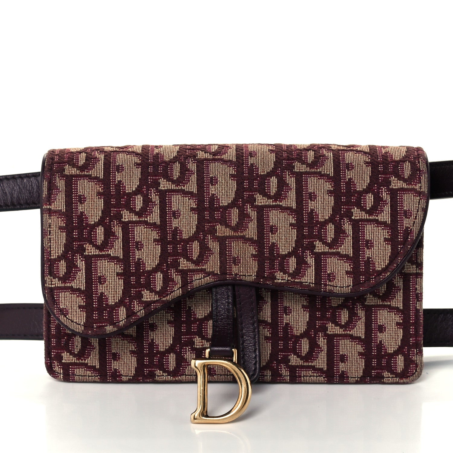 Christian Dior Oblique Saddle Belt Bag Bordeaux 8 of 11