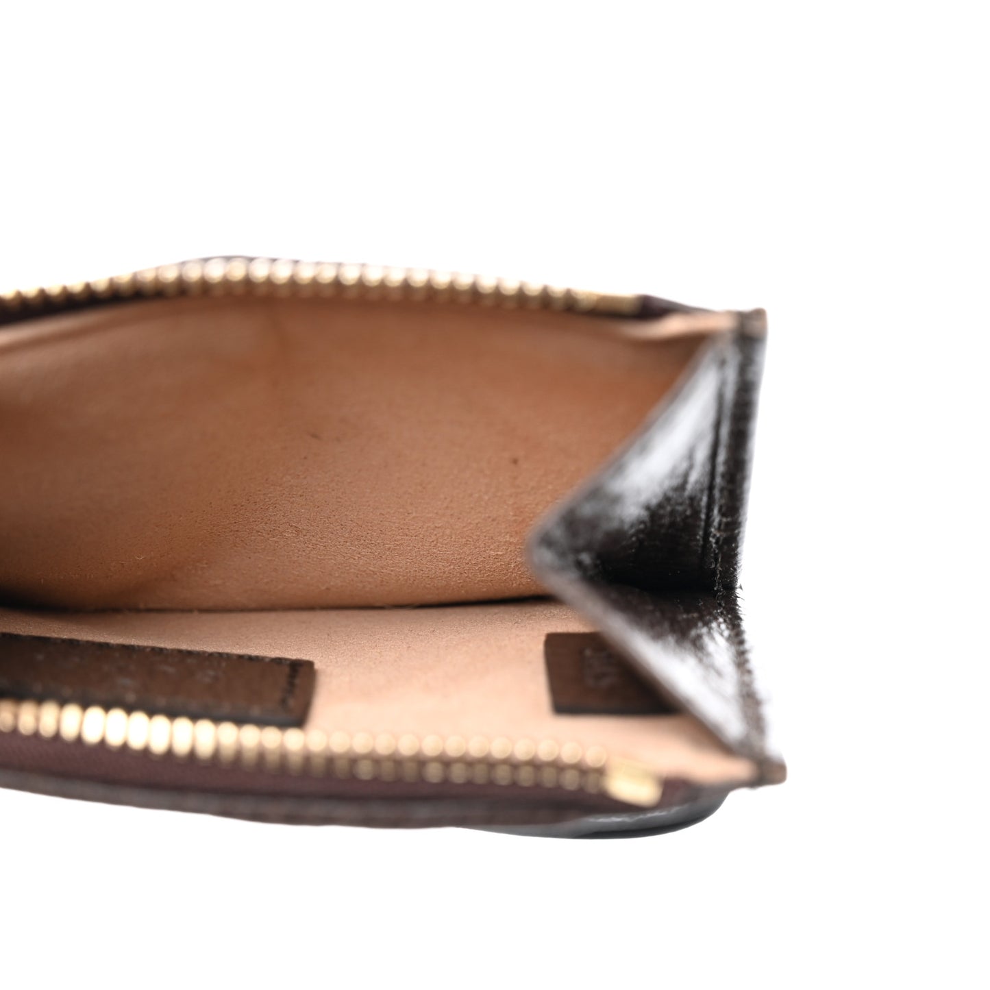 GG Supreme Monogram Web Ophidia Zip Card Case Brown