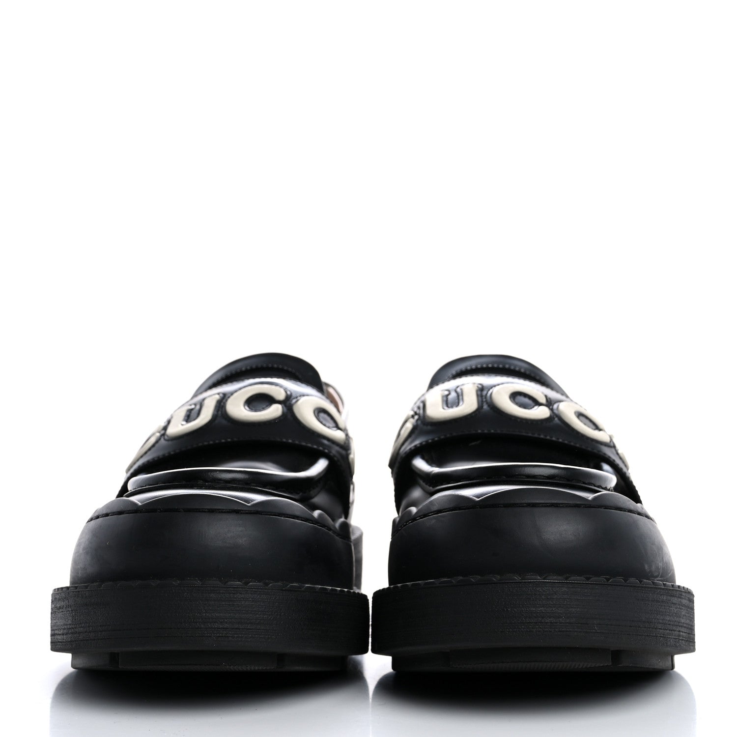 Gucci Cordovan Lux Womens Logo Patch Loafers 40.5 Black 3 of 14