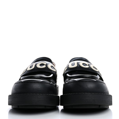 Gucci Cordovan Lux Womens Logo Patch Loafers 40.5 Black 3 of 14