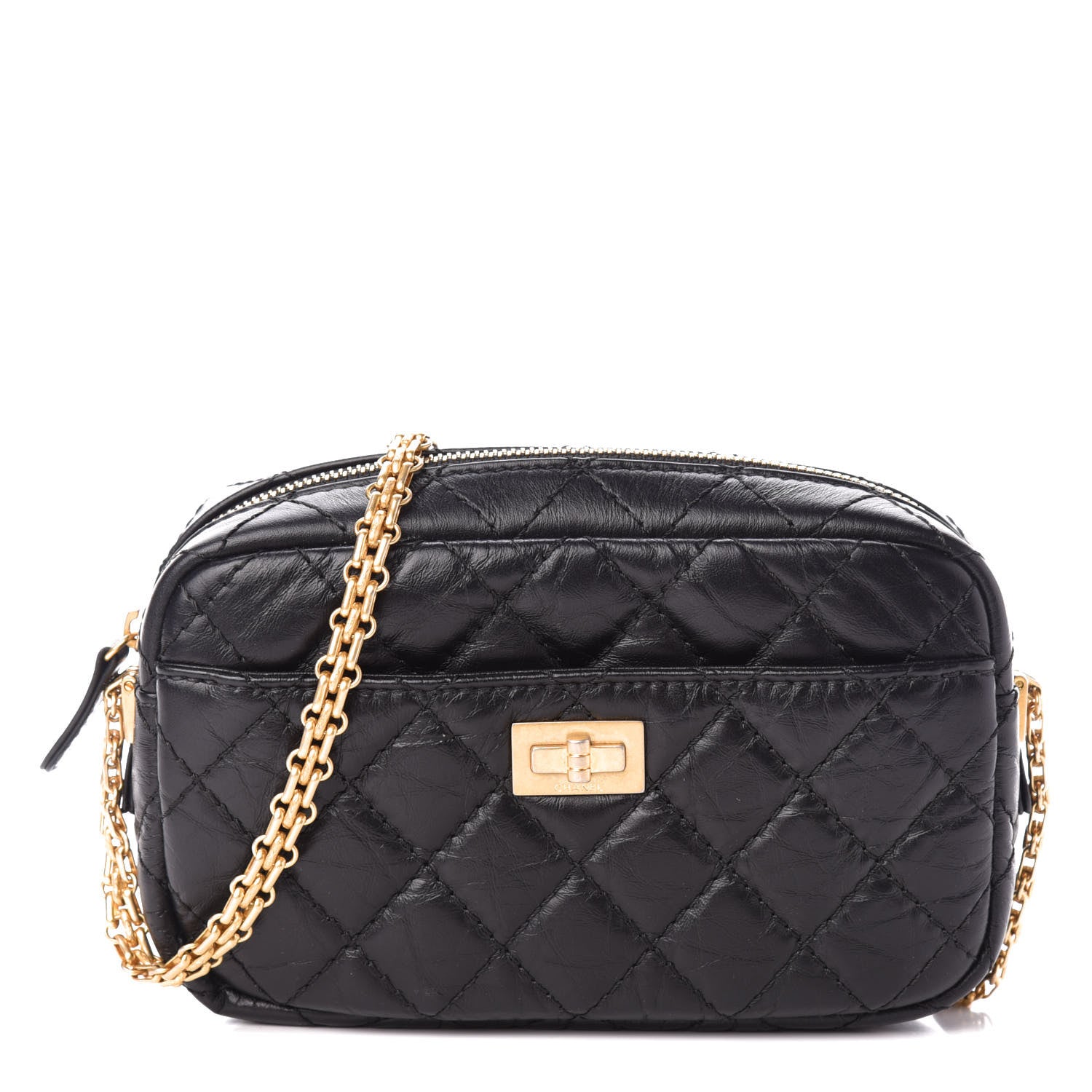 Chanel Aged Calfskin Quilted Mini Reissue Camera Case Black 1 of 10