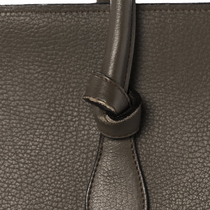Celine Crisped Calfskin Small Tie Knot Tote Dark Khaki 34 of 39