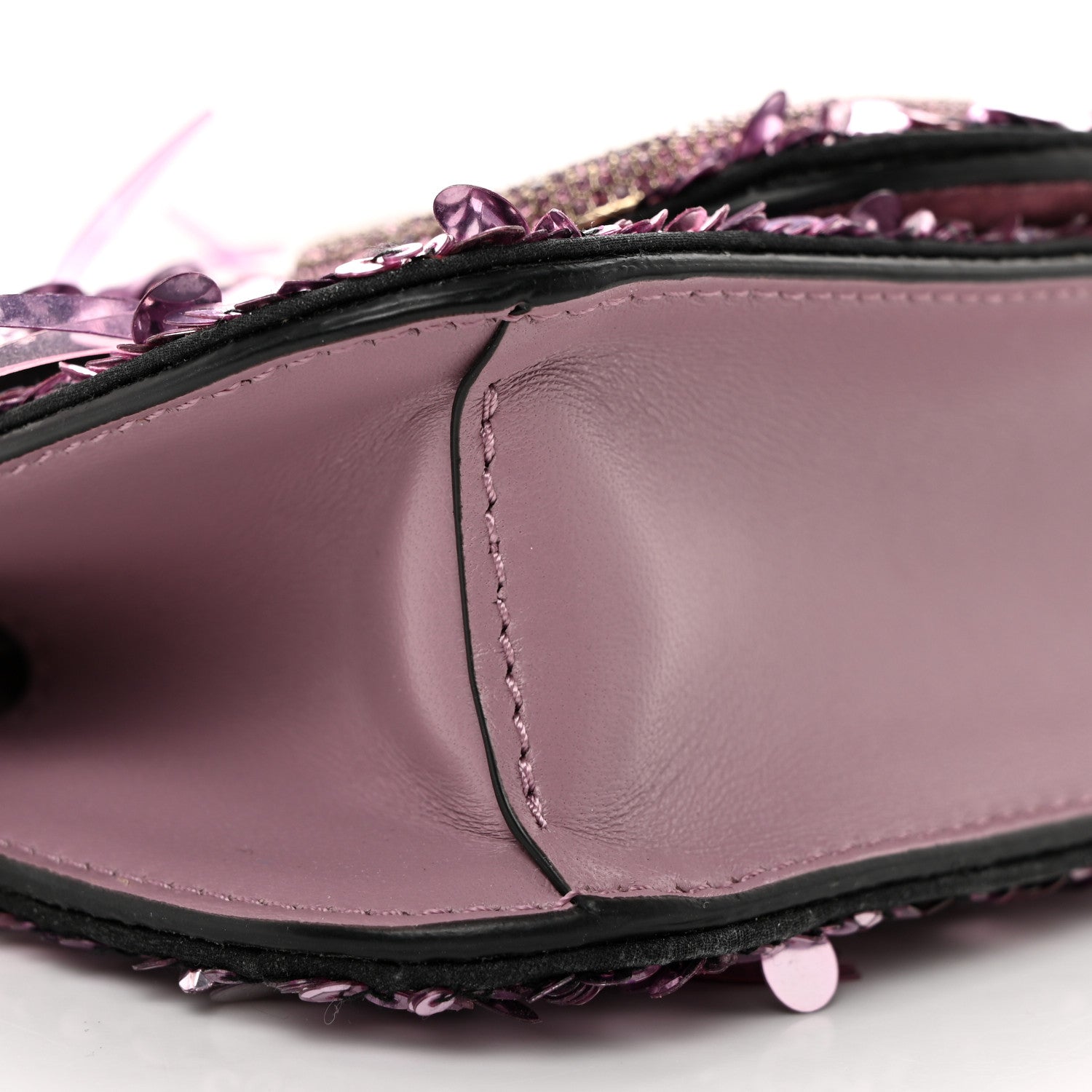 Valentino Garavani Sequin Crystal Vlogo Embroidered Small Loco Shoulder Bag Rosa Misty Mauve 8 of 10