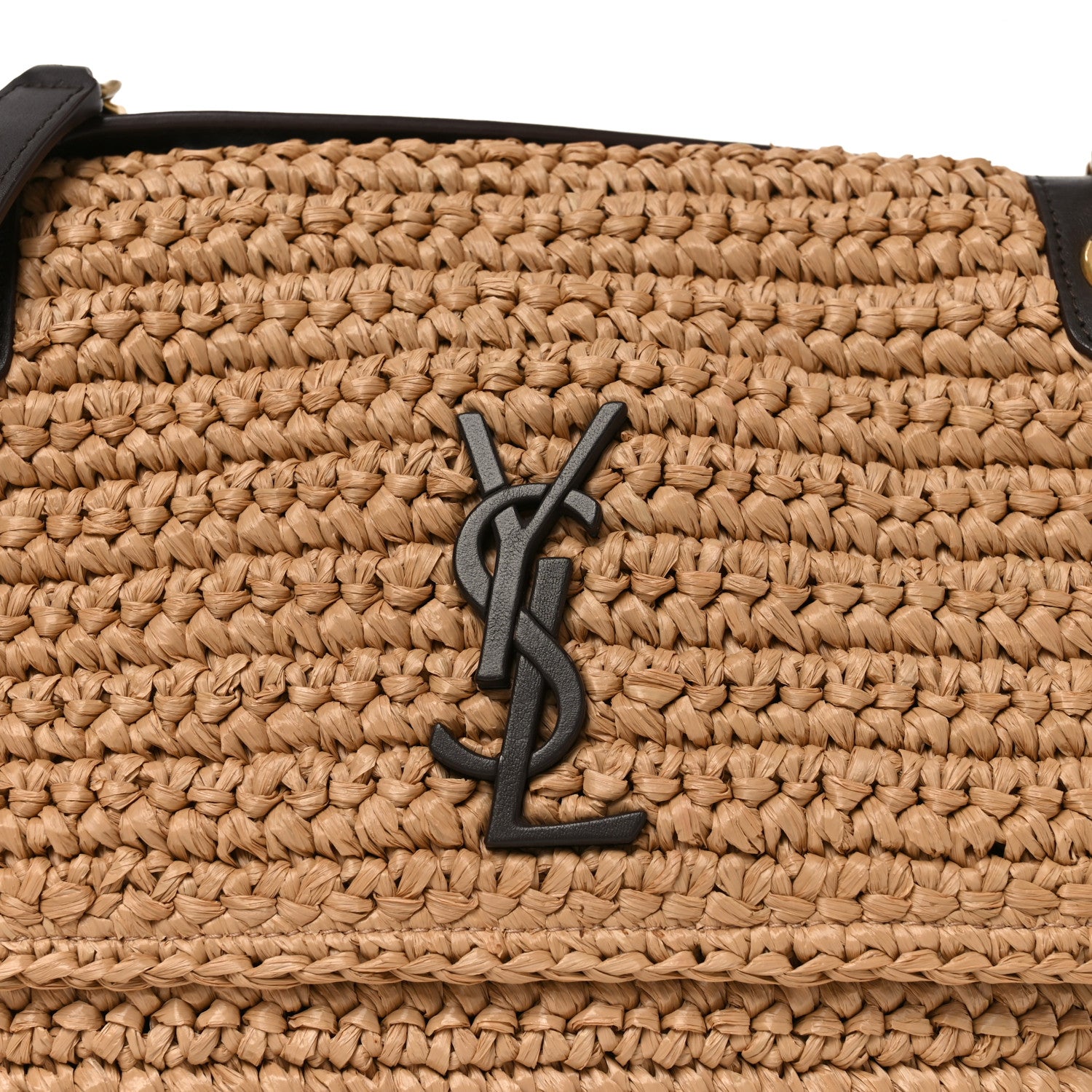 Saint Laurent Raffia Calfskin Monogram Medium Niki Chain Satchel Natural 8 of 10