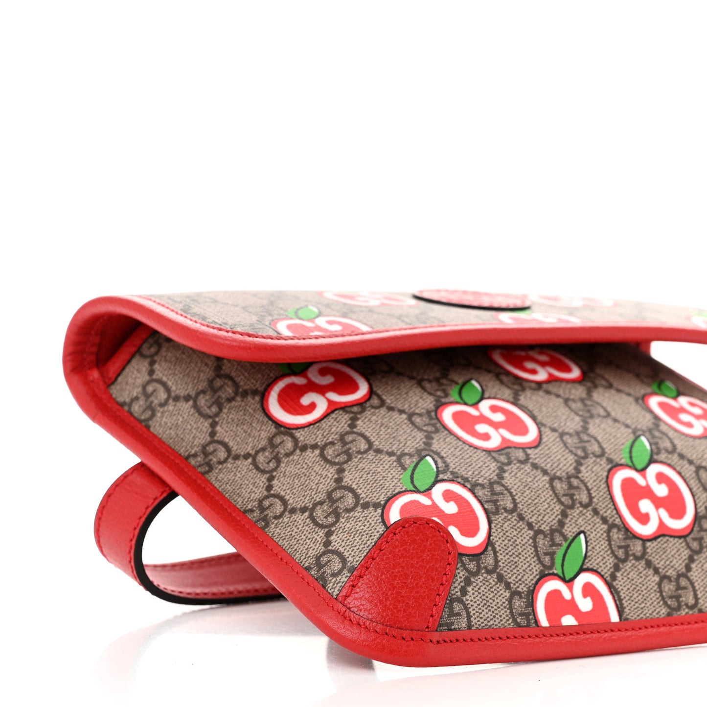 GG Supreme Monogram Apple Interlocking G Belt Bag Beige Multicolor Lobster Red