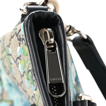 Gucci GG Supreme Monogram Blooms Small Zippered Tote Blue 14 of 14