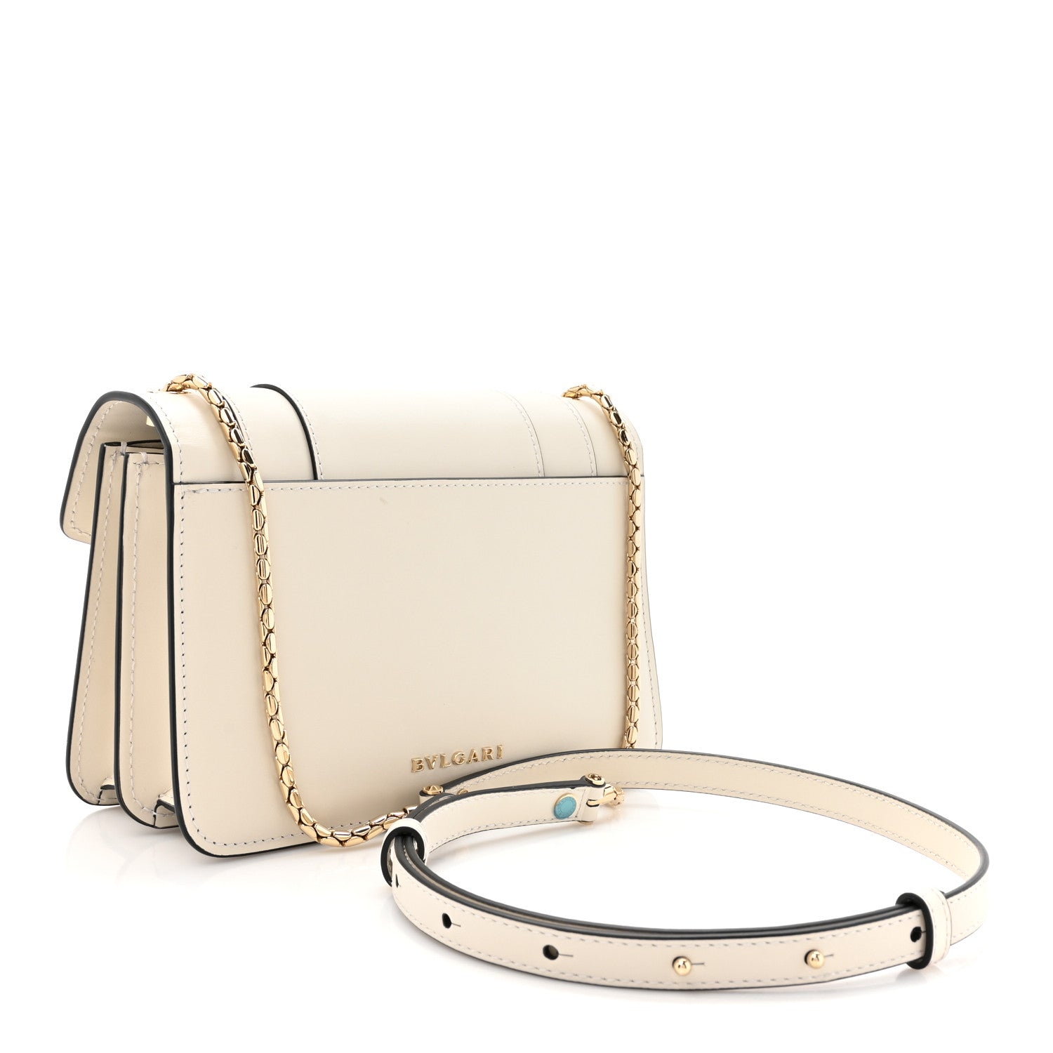 Bulgari Calfskin Serpenti Forever Small Crossbody Bag White Agate 4 of 11