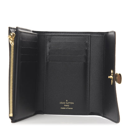 Louis Vuitton Monogram Flower Lock Compact Wallet Black 5 of 6