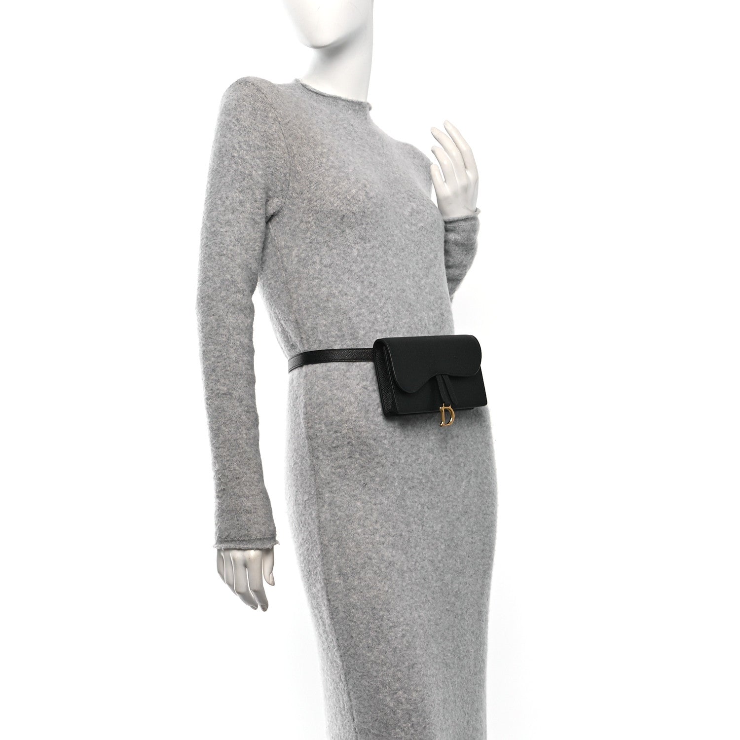 Christian Dior Grained Calfskin Saddle Belt Bag Black Black 2 of 10