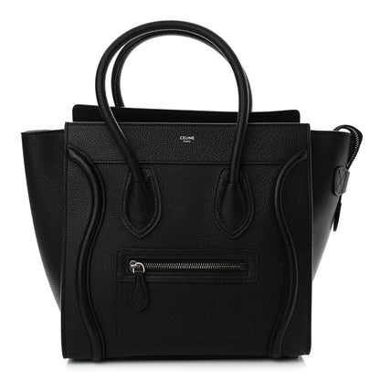 Celine Drummed Calfskin Micro Luggage Black 1 of 11