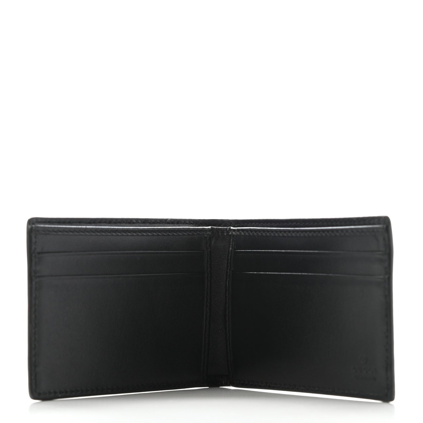 Calfskin GG Tennis Embossed Bi-Fold Wallet Black