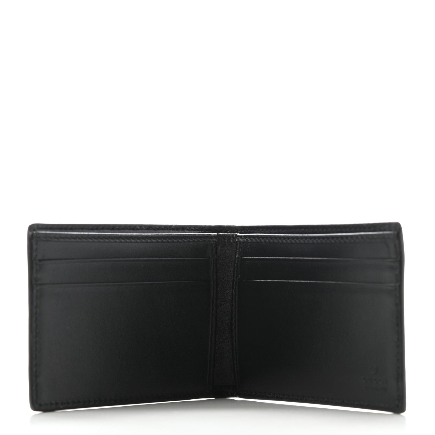 Gucci Calfskin GG Tennis Embossed Bi-Fold Wallet Black 5 of 7