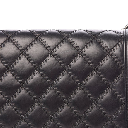 Chanel Calfskin Embossed Stitch Large Boy Flap Black 14 of 19