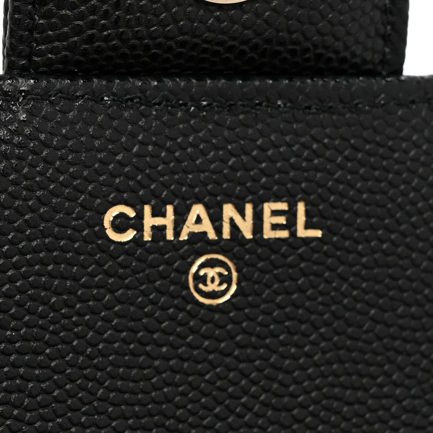 Caviar Quilted Glasses Case With Chain Black