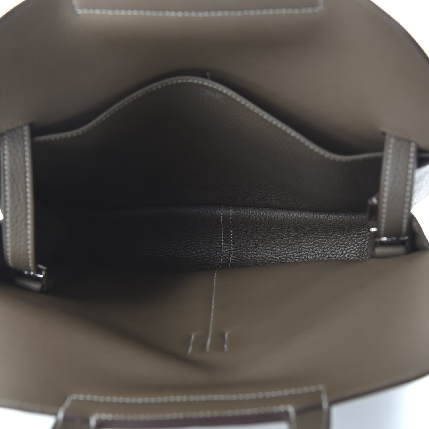 Hermes Taurillon Clemence Halzan 31 GM Etoupe 6 of 11