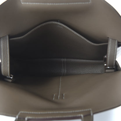 Hermes Taurillon Clemence Halzan 31 GM Etoupe 6 of 11