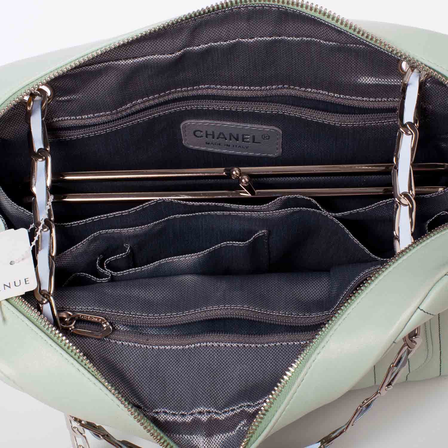 Chanel Lambskin Vertical Quilted Mademoiselle Camera Case Green 12 of 13