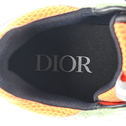 Christian Dior Technical Mesh Calfskin Mens B22 Sneakers 41 Olive Green Orange Black 7 of 9