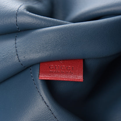 Gucci Suede Calfskin Large Rajah Chain Tote New Blue Romantic Cherry 5 of 10