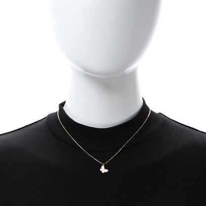 Van Cleef & Arpels 18K Yellow Gold Mother of Pearl Sweet Alhambra Butterfly Pendant Necklace 3 of 5