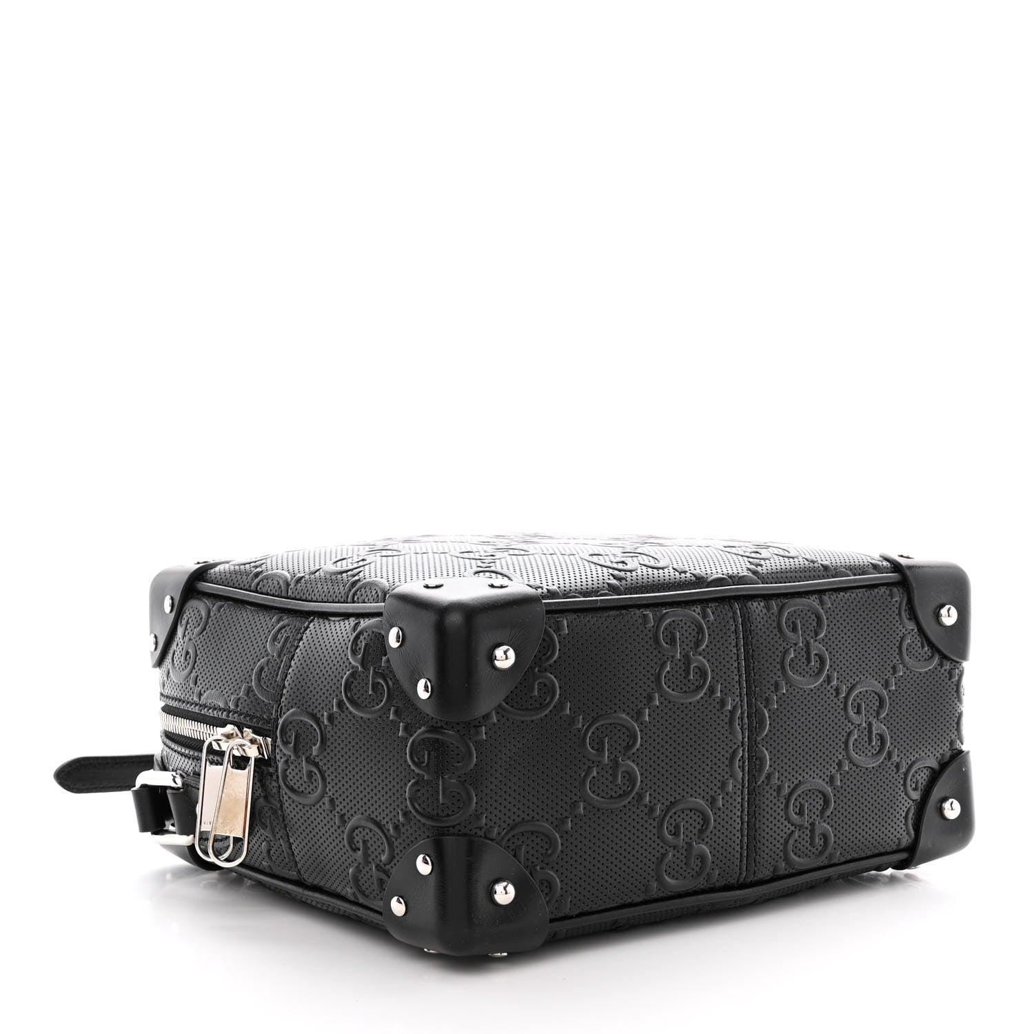 Gucci Calfskin GG Tennis Embossed Square Messenger Bag Black 4 of 10