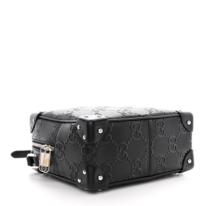 Gucci Calfskin GG Tennis Embossed Square Messenger Bag Black 4 of 10