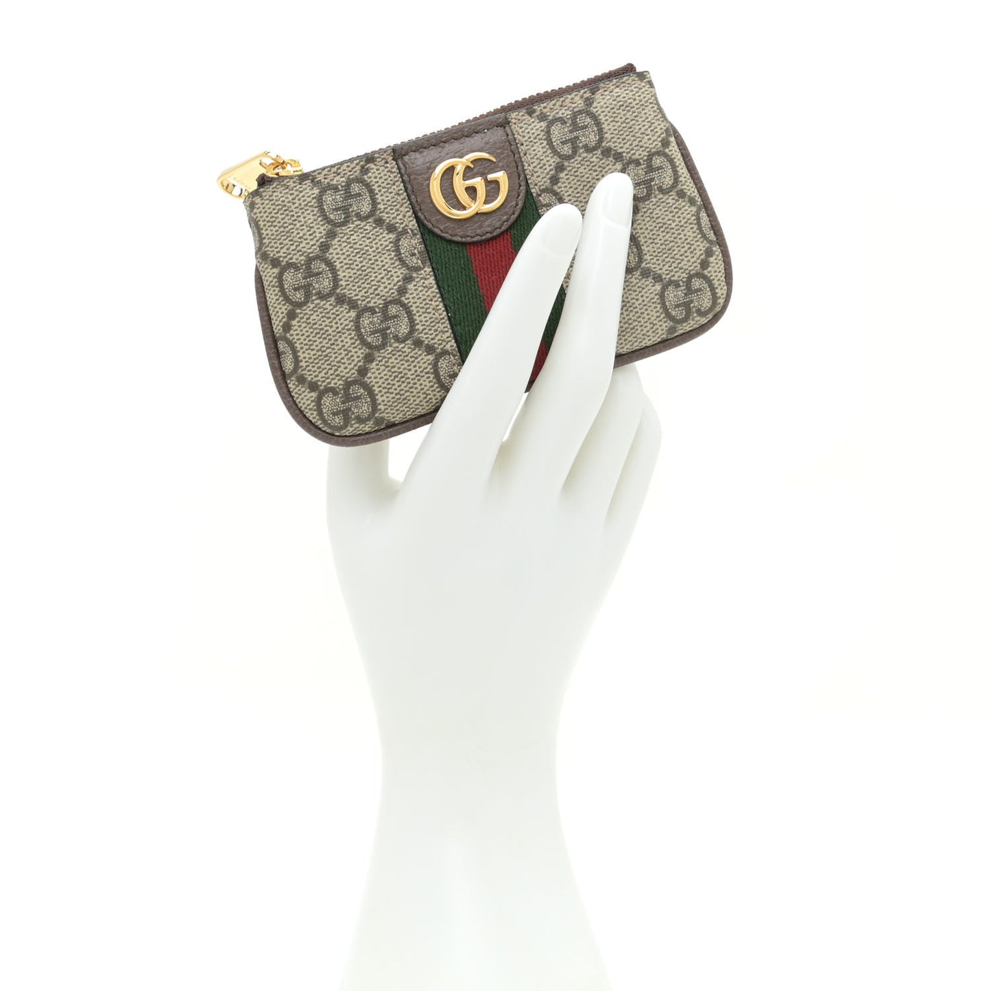 GG Supreme Monogram Web Ophidia Key Case Beige New Acero