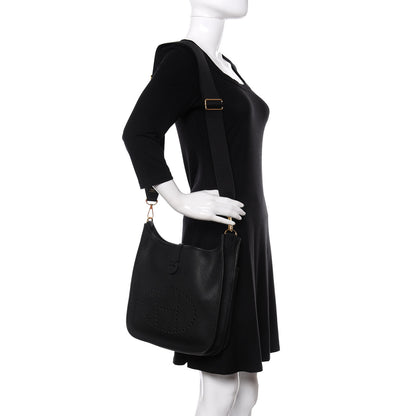 Hermes Taurillon Clemence Evelyne III PM Black 2 of 11