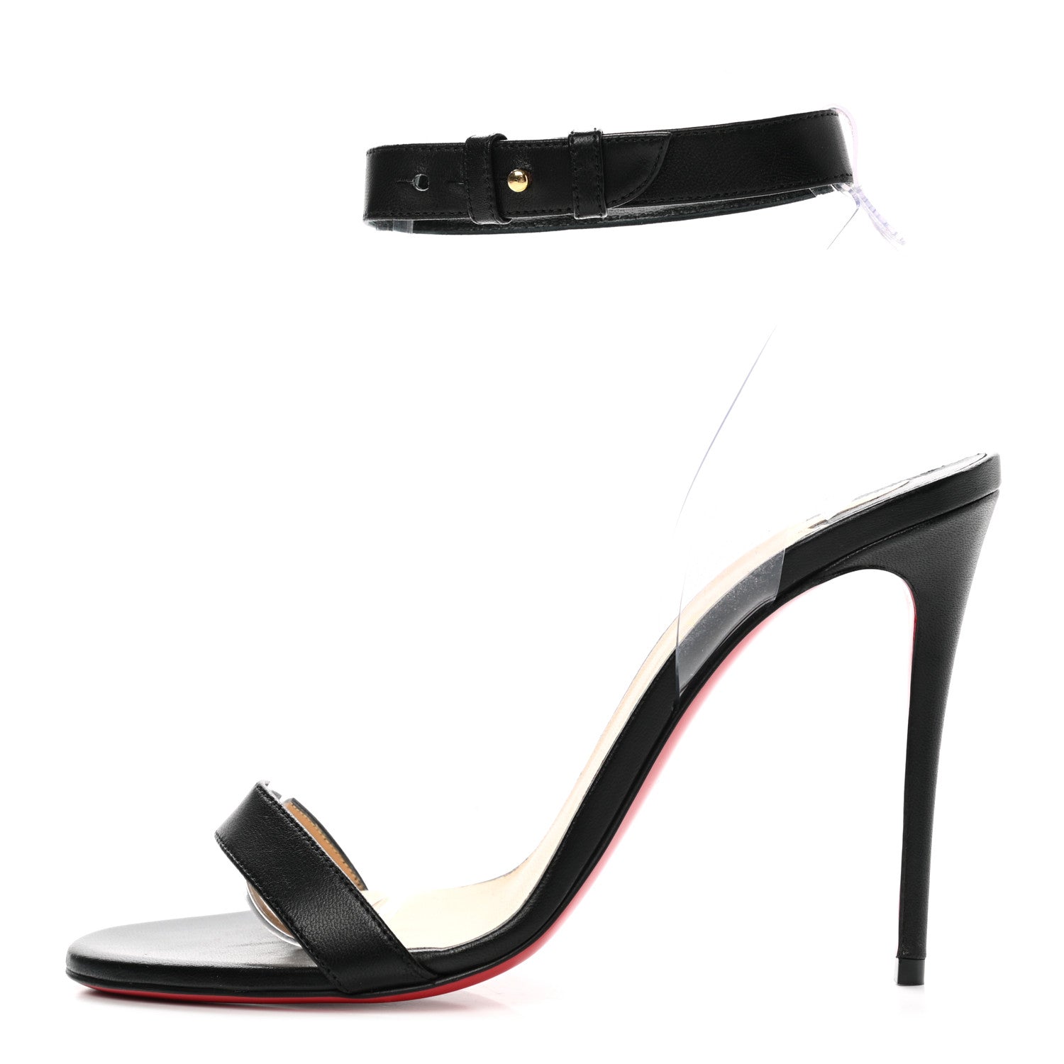 Christian Louboutin Shiny Nappa PVC Jonatina 100 Sandals 37 Black 1 of 8