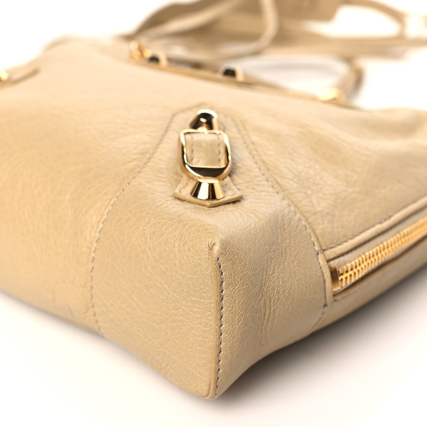 Agneau Classic Gold Hardware XS Reporter Crossbody Beige Sable