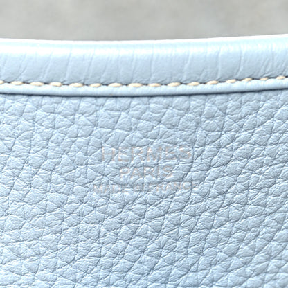 Hermes Taurillon Clemence Evelyne III PM Bleu Lin 6 of 8