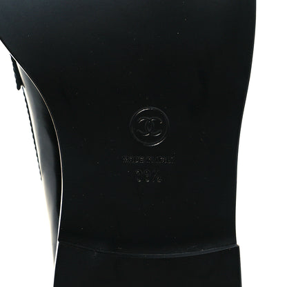 Chanel Shiny Calfskin Pearl CC Loafers 39.5 Black 8 of 9