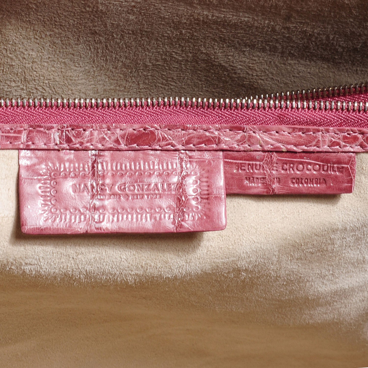 Nancy Gonzalez Crocodile Tote Pink 7 of 7