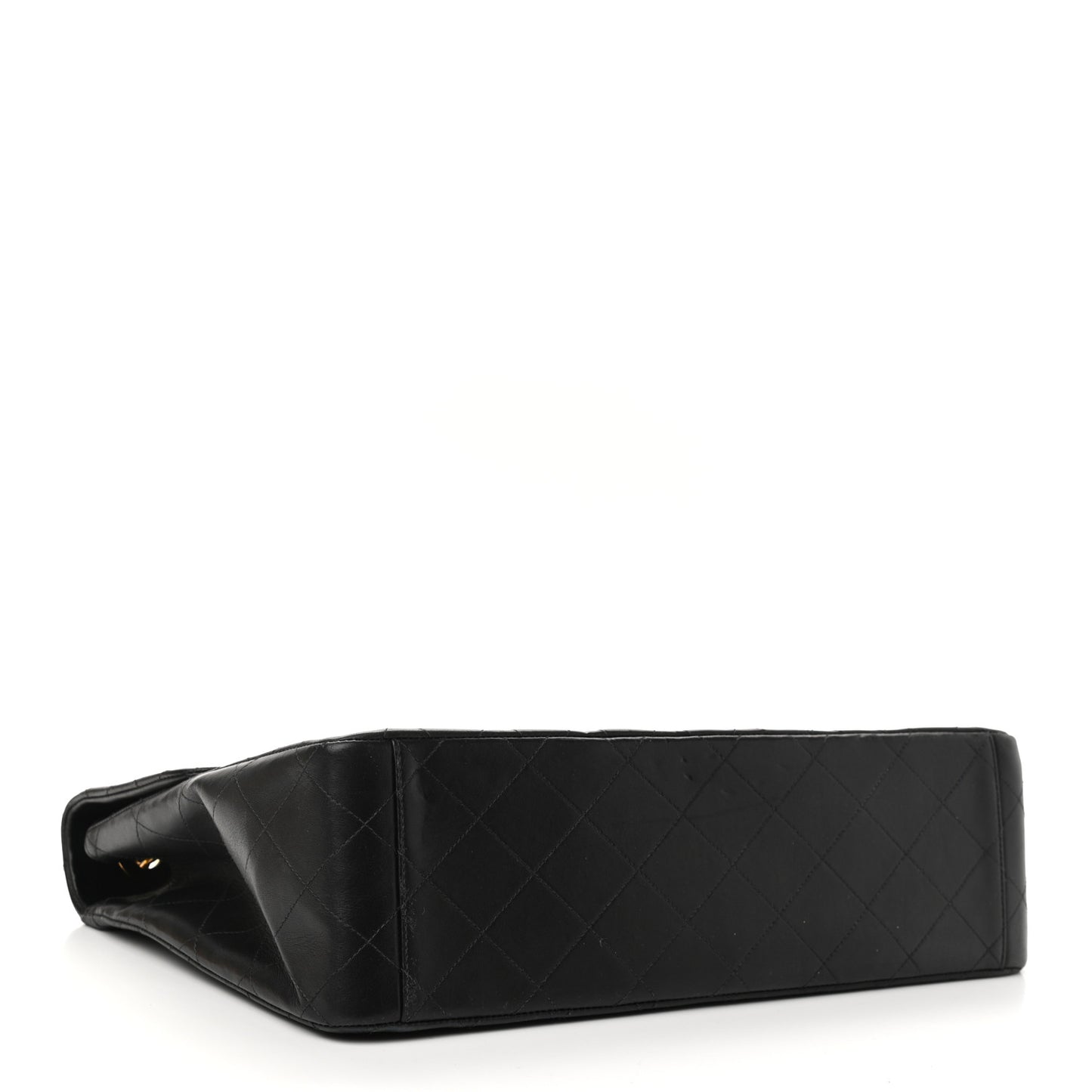 Lambskin Quilted XL Jumbo Single Flap Black