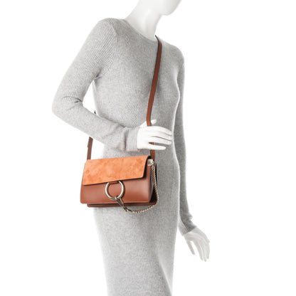 Chloe Suede Calfskin Small Faye Shoulder Bag Tobacco 2 of 7