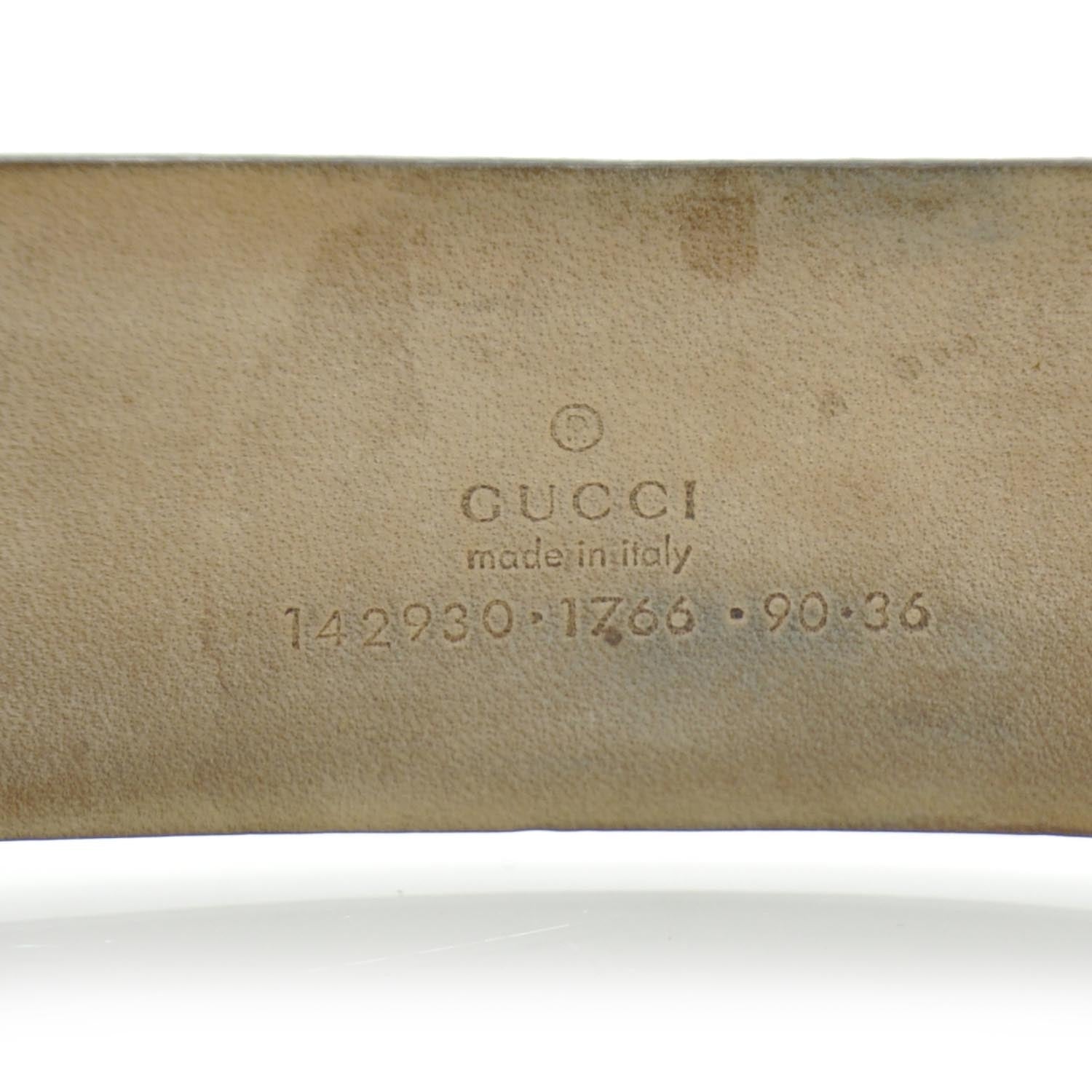Gucci GG Plus Monogram Calfskin Interlocking G 40mm Belt 90 36 White 6 of 6