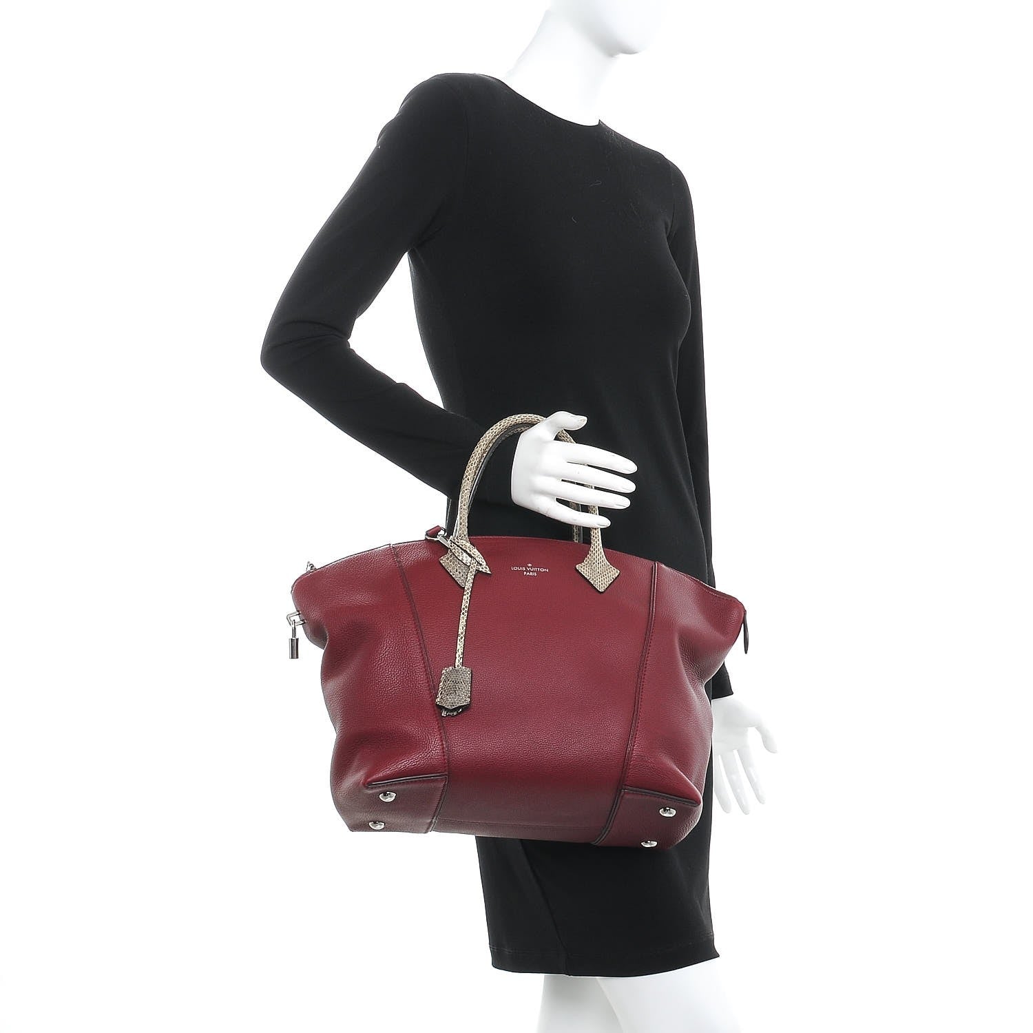 Louis Vuitton Veau Cachemire Ayers Soft Lockit MM Grenat 3 of 9