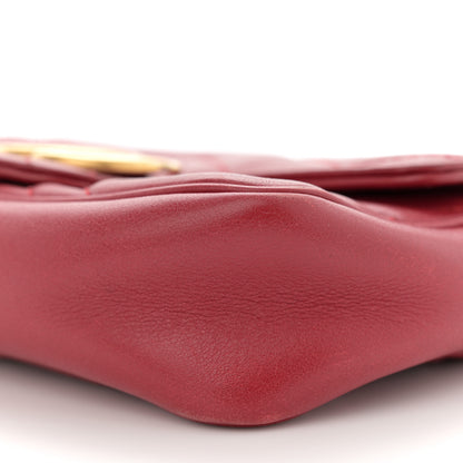 Gucci Calfskin Matelasse Super Mini GG Marmont Shoulder Bag Hibiscus Red 10 of 15