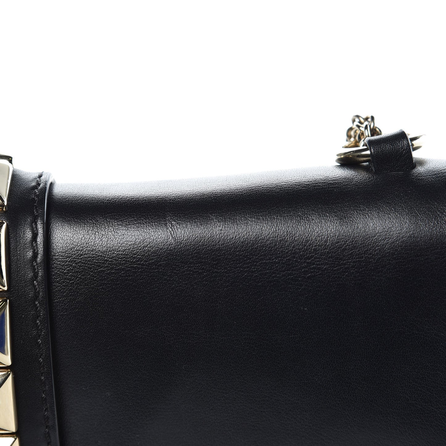 Vitello Medium Glam Lock Rockstud Flap Black